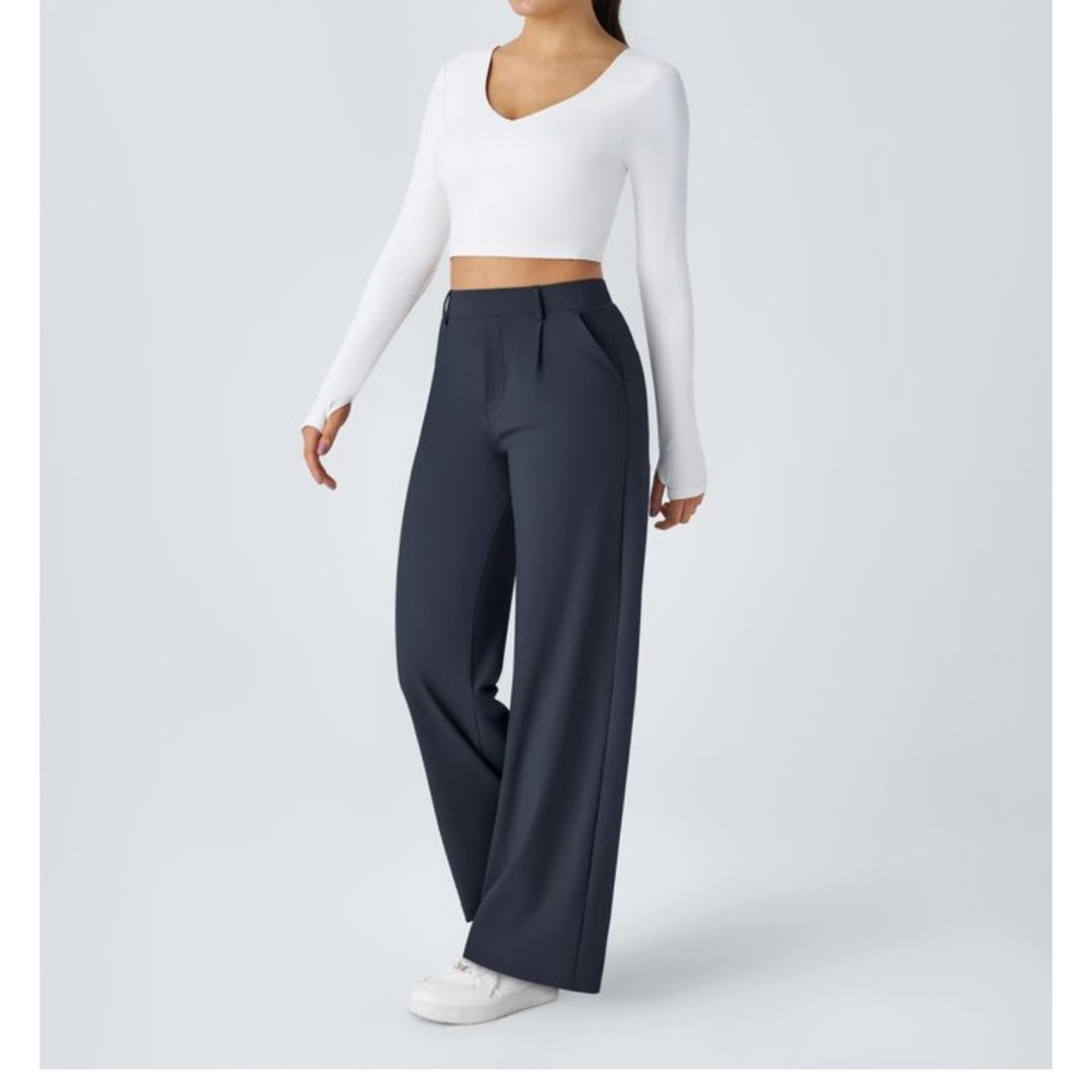 HALARA Women's Wide-Leg Pants in Navy